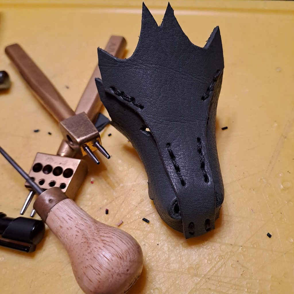 Black Leather Dragon head